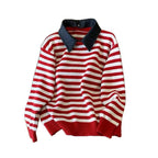 Striped collar sweater