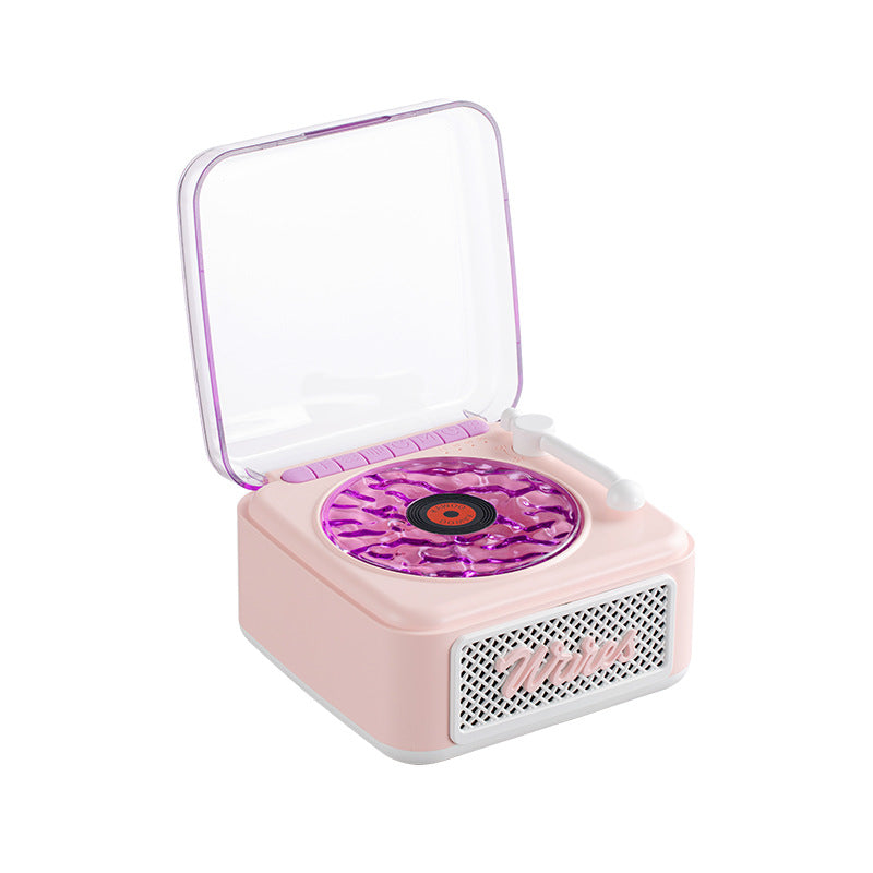 Caixa de Som Bluetooth Retrô com Design de Vinil