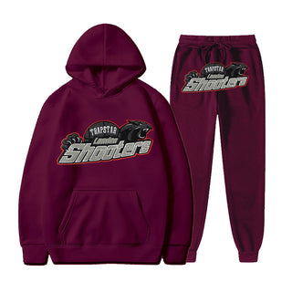 Men's Printed Loose Hooded Two-Piece Sweatshirt Set