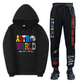 Travis Scott ASTROWORLD Hooded Sweatshirt and Sweatpants Set Casual Style