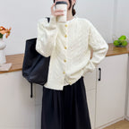 Round neck long sleeved sweater