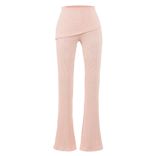 Casual Slim Fit Hooded Long Sleeve Faux Two-Piece Sweatshirt Top with Trendy Pants Set