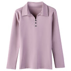 Women's collar long sleeved T-shirt
