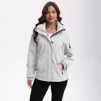 Detachable hat with multiple pockets and fleece jacket for women
