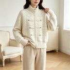 Cardigan Feminino Gola Alta com Zíper