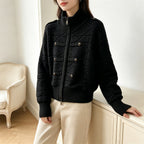 Cardigan Feminino Gola Alta com Zíper