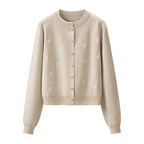 Women's Embroidered Long Sleeve Knit Cardigan and A-Line Mini Skirt Two-Piece Set