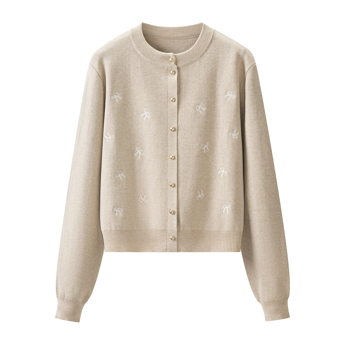 Women's Embroidered Long Sleeve Knit Cardigan and A-Line Mini Skirt Two-Piece Set