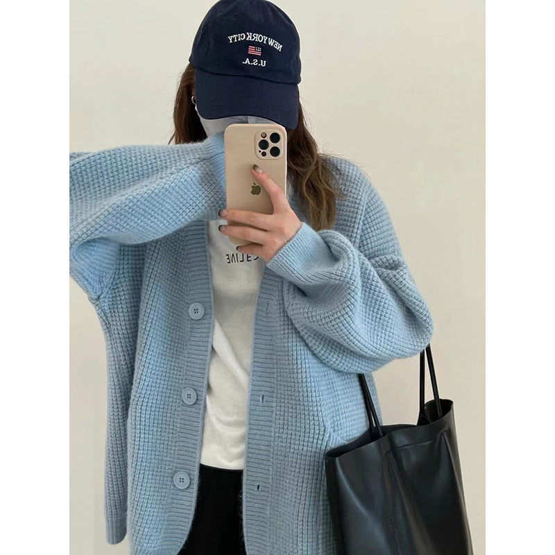 Casaco Cardigan Oversized Feminino com Bolsos