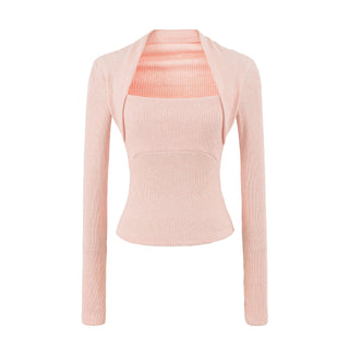 Casual Slim Fit Hooded Long Sleeve Faux Two-Piece Sweatshirt Top with Trendy Pants Set