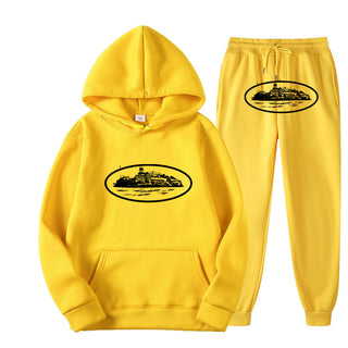 Plus Size Long Sleeve Pullover Hoodie Sweatpants Set