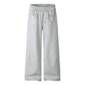 Sweatpants Women Rhinestone Letter Embellished Raw Hem Waistband Loose Drapey Long Pants