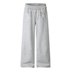 Sweatpants Women Rhinestone Letter Embellished Raw Hem Waistband Loose Drapey Long Pants