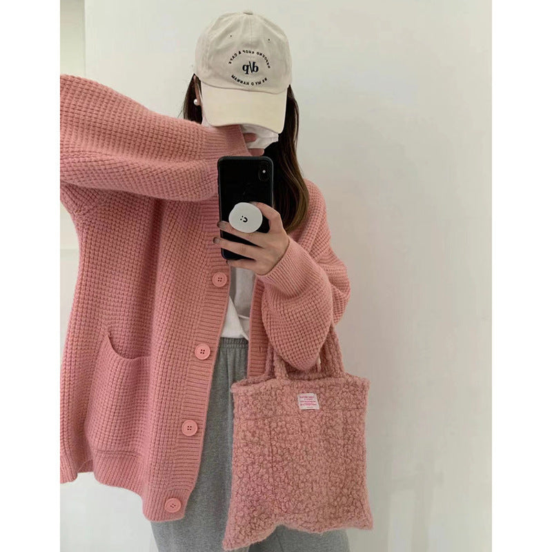 Casaco Cardigan Oversized Feminino com Bolsos