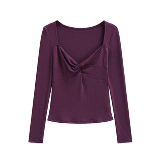 Blusa Feminina Tricô Manga Longa Decote V