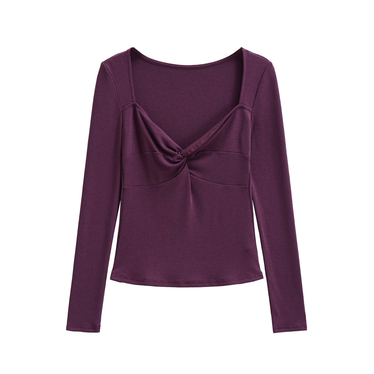Blusa Feminina Tricô Manga Longa Decote V