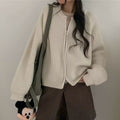 Round neck double zipper short sweater