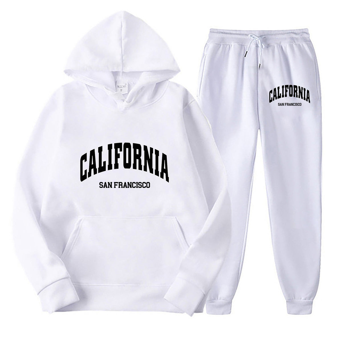 Oversize Fleece-Lined Long Sleeve Pullover Hoodie Set