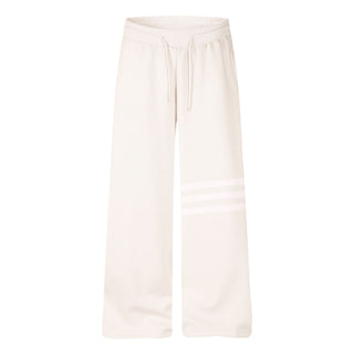 Three-Stripe Wide Leg Drawstring Sweatpants Women Casual Soft Straight Long Pants