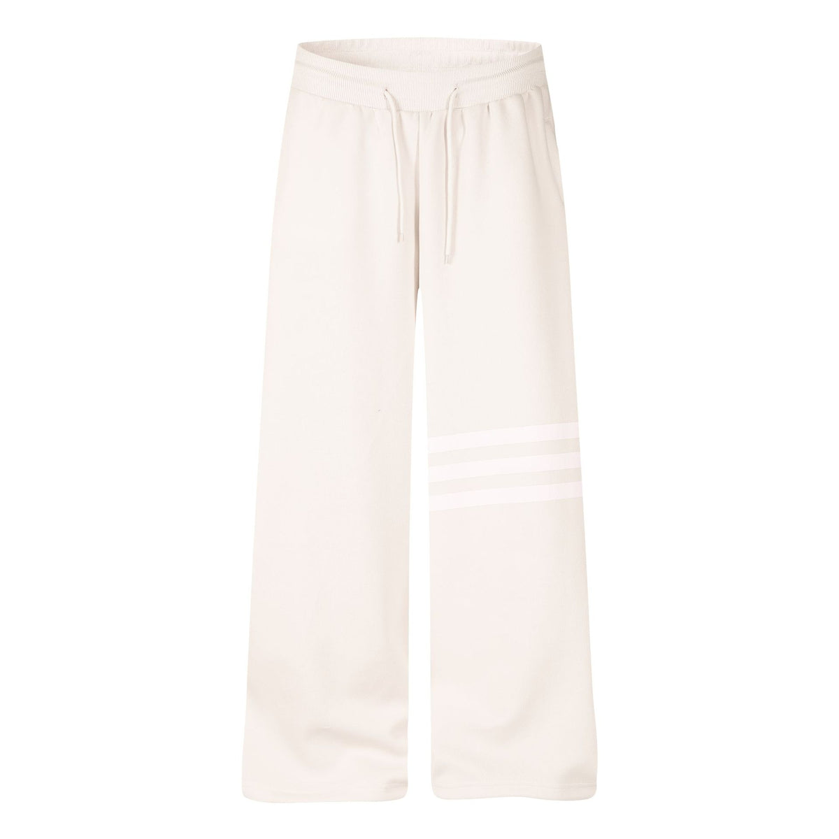 Three-Stripe Wide Leg Drawstring Sweatpants Women Casual Soft Straight Long Pants