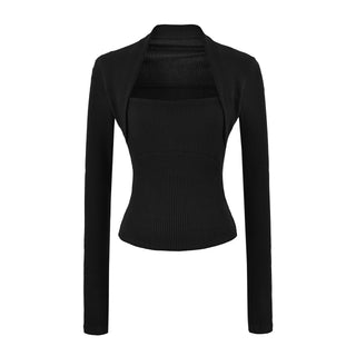 Casual Slim Fit Hooded Long Sleeve Faux Two-Piece Sweatshirt Top with Trendy Pants Set