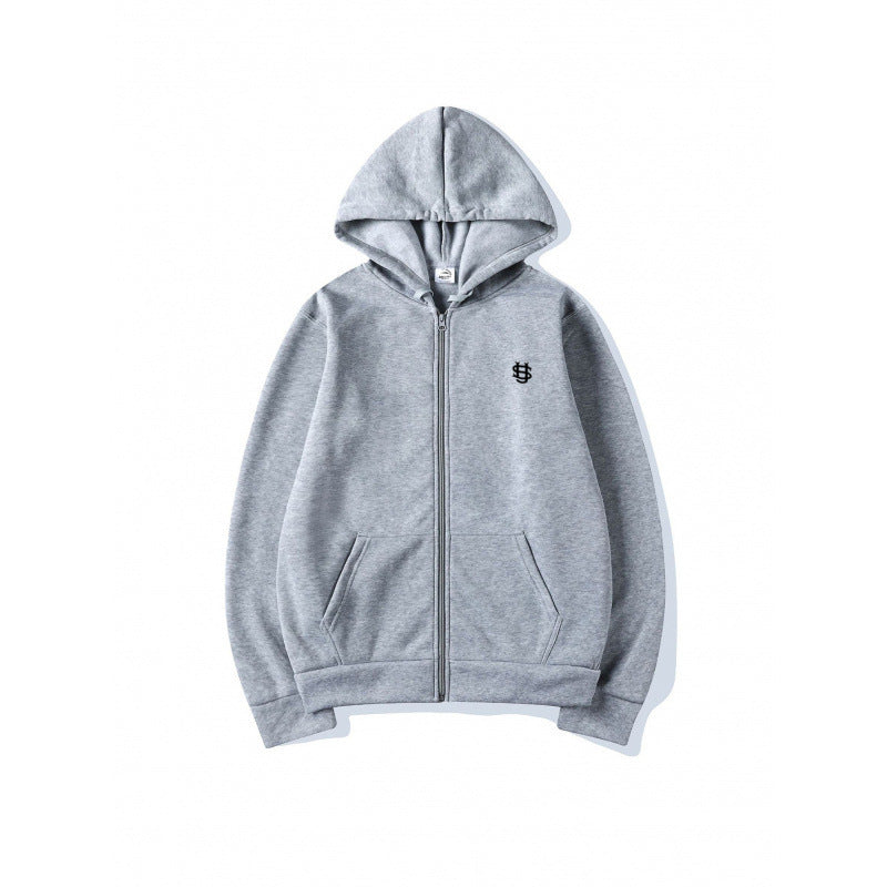 Men's Zip-Up Hoodie Long Sleeve Fleece Jacket Loose Fit Plus Size