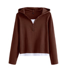 Long sleeved hooded women's T-shirt