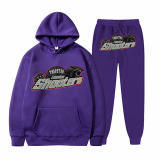 Men's Printed Loose Hooded Two-Piece Sweatshirt Set