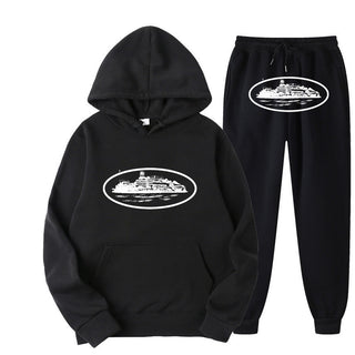 Plus Size Long Sleeve Pullover Hoodie Sweatpants Set