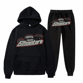 Men's Printed Loose Hooded Two-Piece Sweatshirt Set