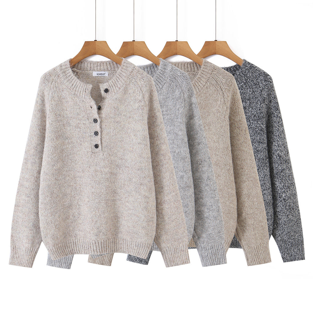 Suéter Feminino Henley Gola Redonda
