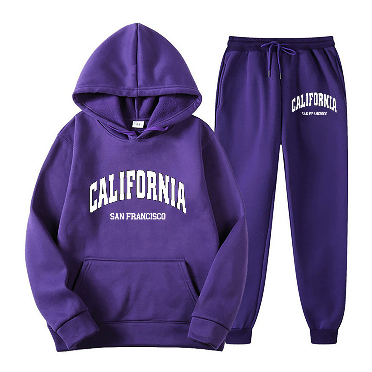 Oversize Fleece-Lined Long Sleeve Pullover Hoodie Set