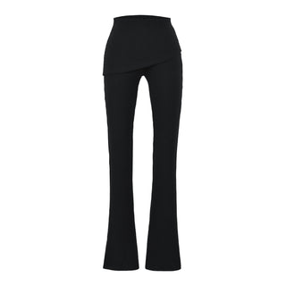 Casual Slim Fit Hooded Long Sleeve Faux Two-Piece Sweatshirt Top with Trendy Pants Set