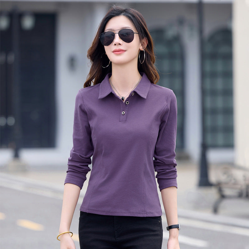 Solid color long sleeved top