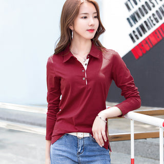 V-neck lapel women's T-shirt
