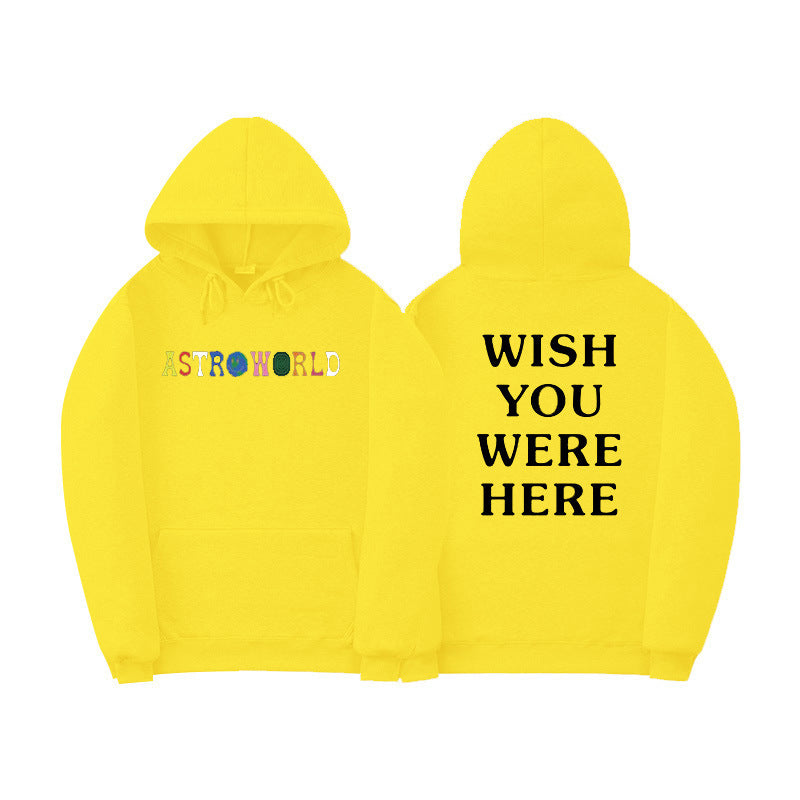 Men's Casual Astroworld Graphic Long Sleeve Hooded Pullover Sweatshirt Fleece Lined