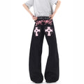 Causal  Vintage Black High Waist Loose Slim Fit Wide Leg Jeans