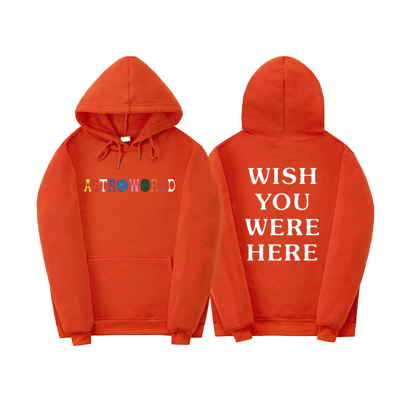 Men's Casual Astroworld Graphic Long Sleeve Hooded Pullover Sweatshirt Fleece Lined