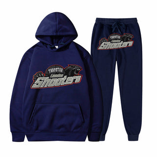 Men's Printed Loose Hooded Two-Piece Sweatshirt Set