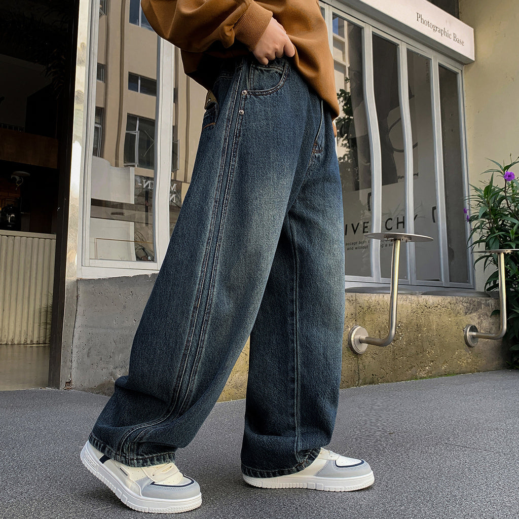Casual Boys Spring Autumn Straight Leg Loose Fit Denim Jeans