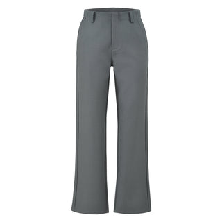 Women's Gray Black High Rise Straight Leg Suit Pants Casual Office Slimming Drapey Trousers