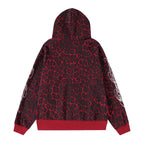 Hooded Zipper Unisex Handwritten Embroidery Zip-Up Hoodie Cardigan