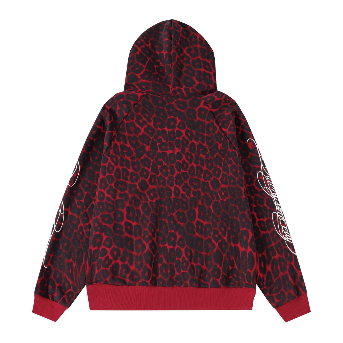 Hooded Zipper Unisex Handwritten Embroidery Zip-Up Hoodie Cardigan
