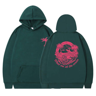 Style Printed Hooded Sweatshirt Loose Casual Pullover