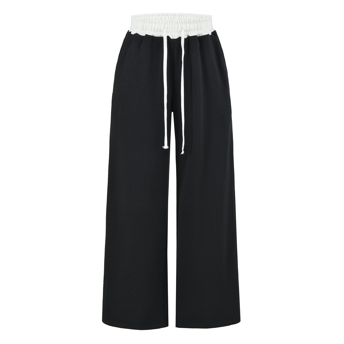 Women's Gray Striped Sweatshirt and Wide Leg Sweatpants Casual Loose Two-Piece Set