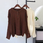 Round neck loose sweater for women