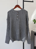 Round neck loose sweater for women