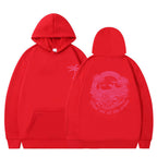 Style Printed Hooded Sweatshirt Loose Casual Pullover
