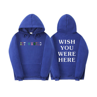 Men's Casual Astroworld Graphic Long Sleeve Hooded Pullover Sweatshirt Fleece Lined