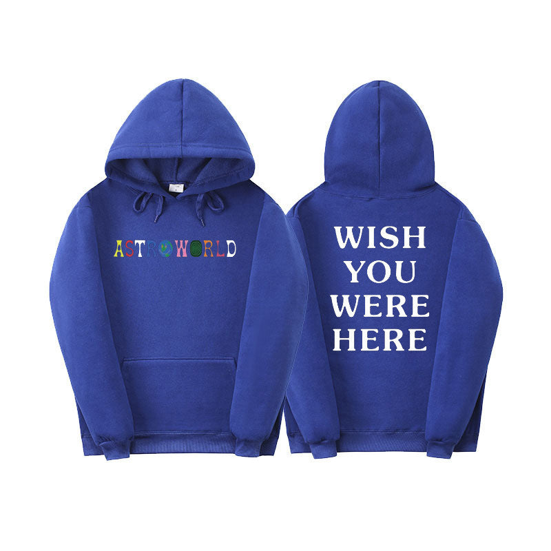 Men's Casual Astroworld Graphic Long Sleeve Hooded Pullover Sweatshirt Fleece Lined